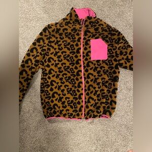 Printed fleece jacket with zipper